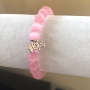 Breast Cancer Awareness Pink "Hope" Stretch Bracelet
